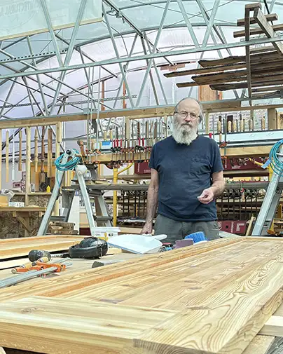 Richard Sharkey in workshop